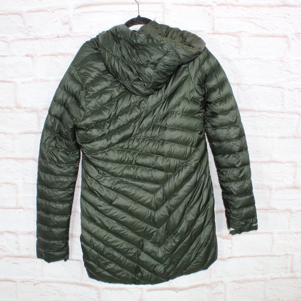 Under Armour Green Polyester Zip ColdGear Hooded Quilted Long Jacket Size M - Picture 5 of 12
